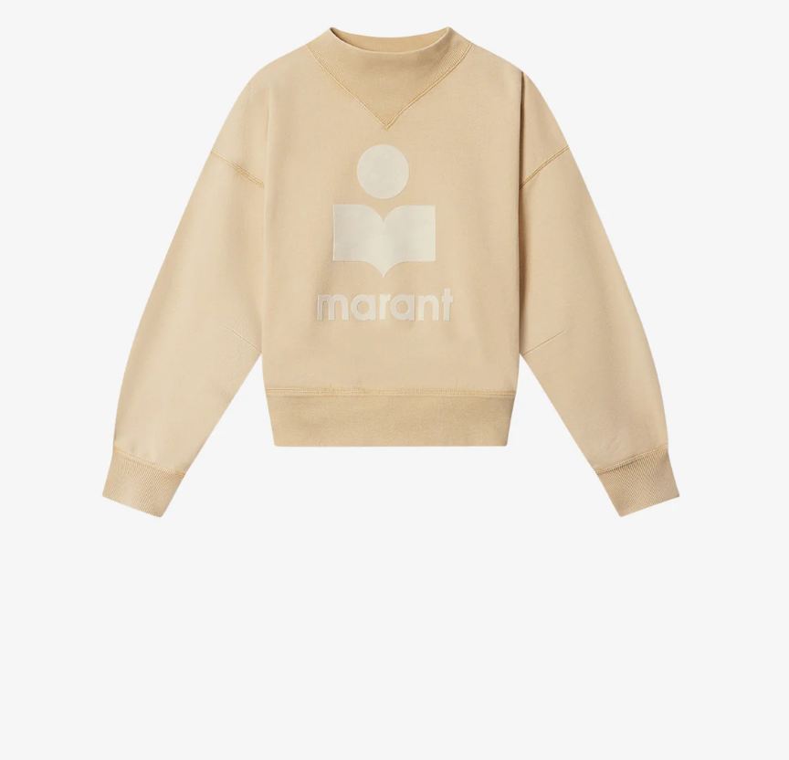 sudadera de algodón con logotipo moby light ochre